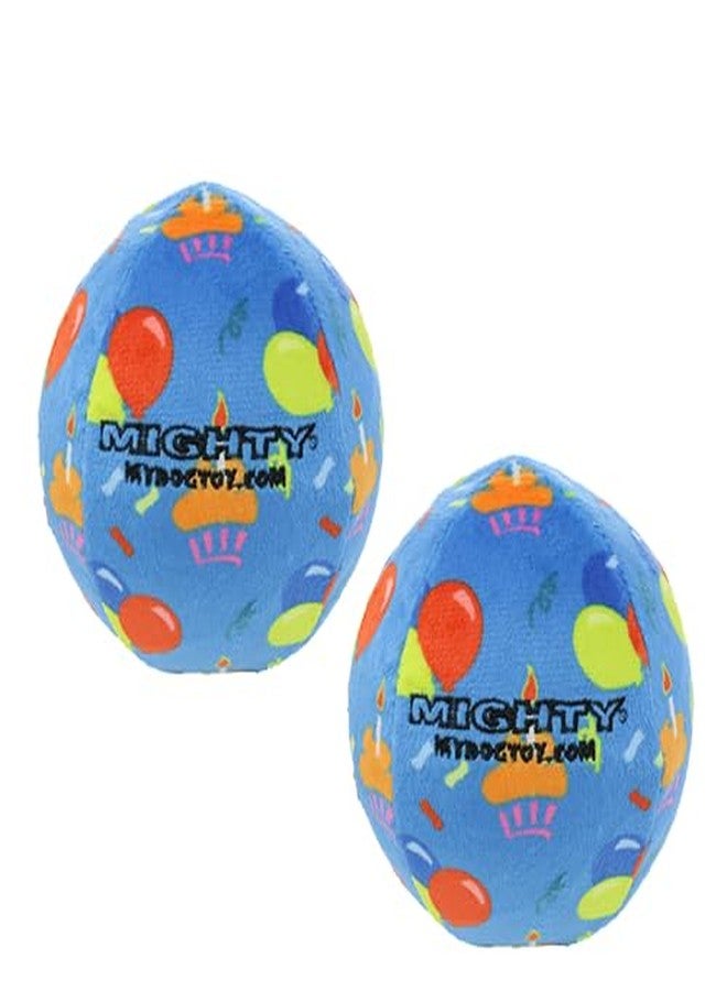 MIGHTY- NO Stuff Ball – Squeaky Plastic Core. 2-in-1 Toy. Made Durable, Strong & Tough. Interactive Play (Tug, Toss & Fetch)& Floats (Celebration, Medium 2 Pack) - Image 1